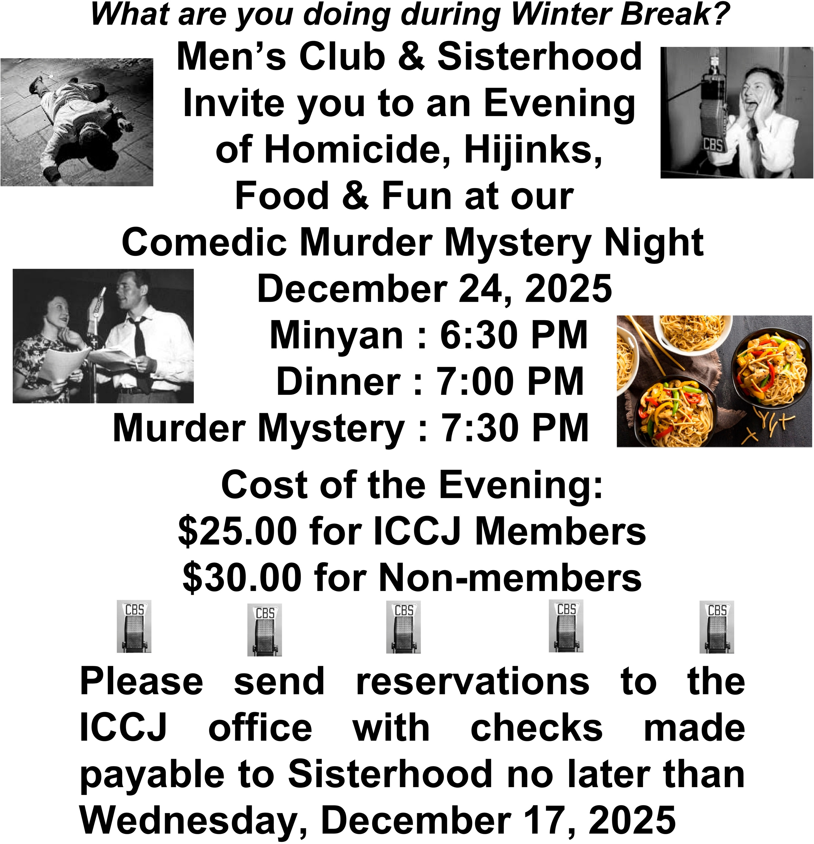 Comedic Murder Mystery Night with dinner